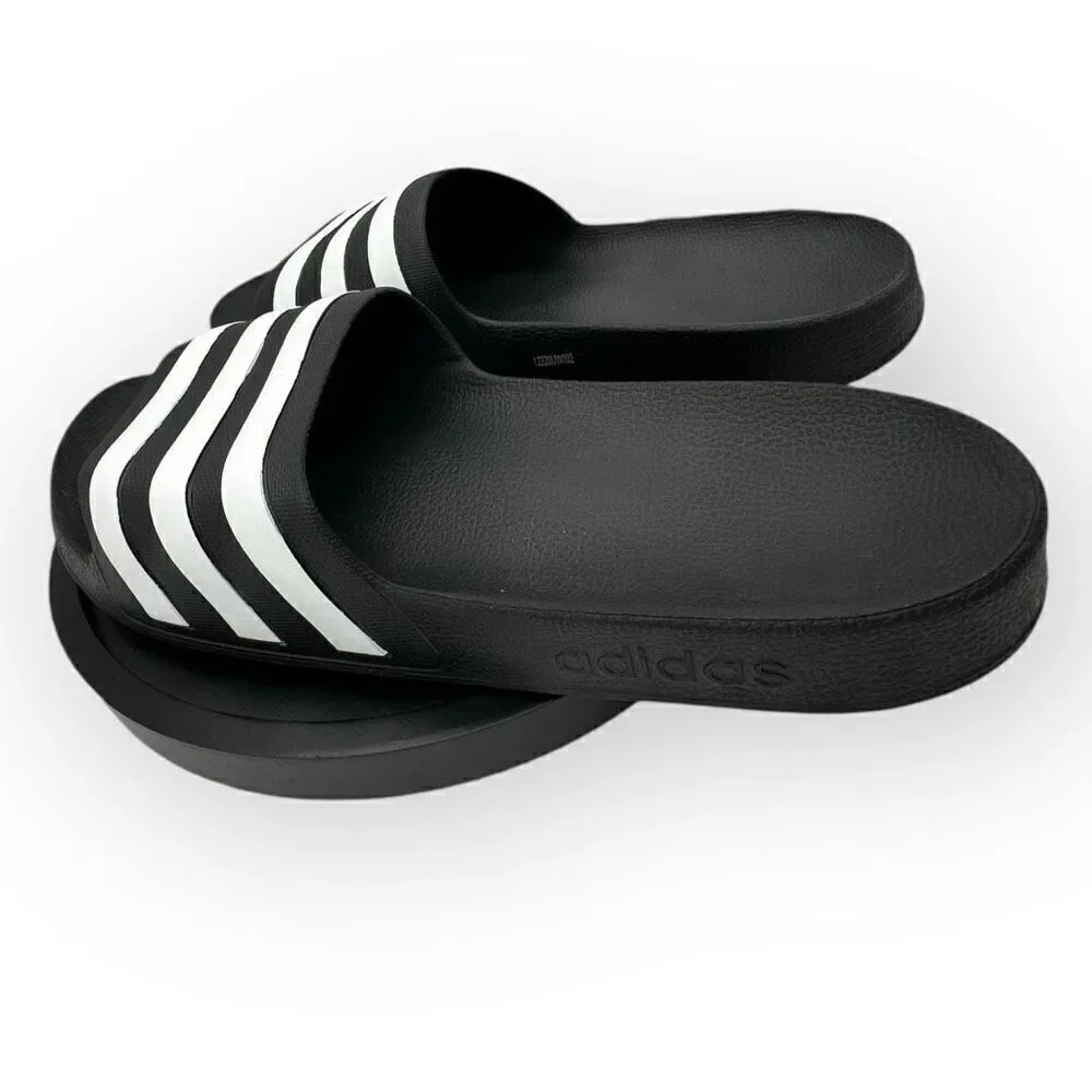 NWOT Adidas Mens Adilette Slides Sandals Black White Size 11